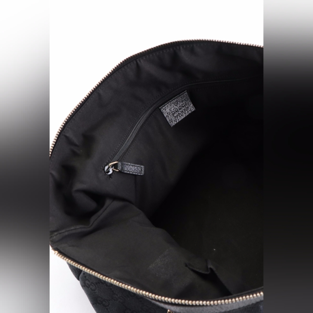 Authentic Gucci GG Black Canvas Abbey Zip Tote Shoulder Gold Hardware Bag - Picture 5 of 16